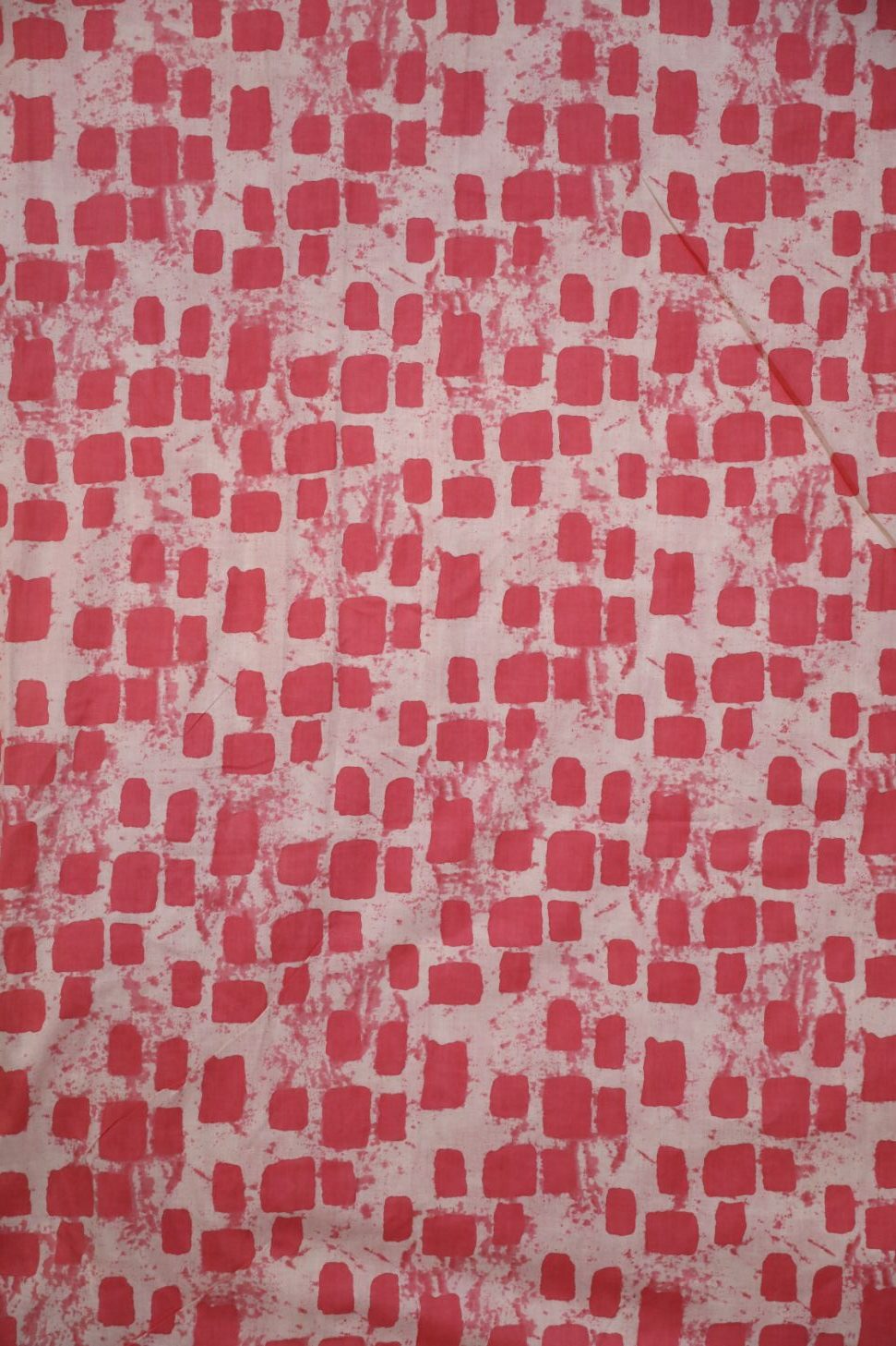 Half White and Pink Brick Patterned Cotton Fabric