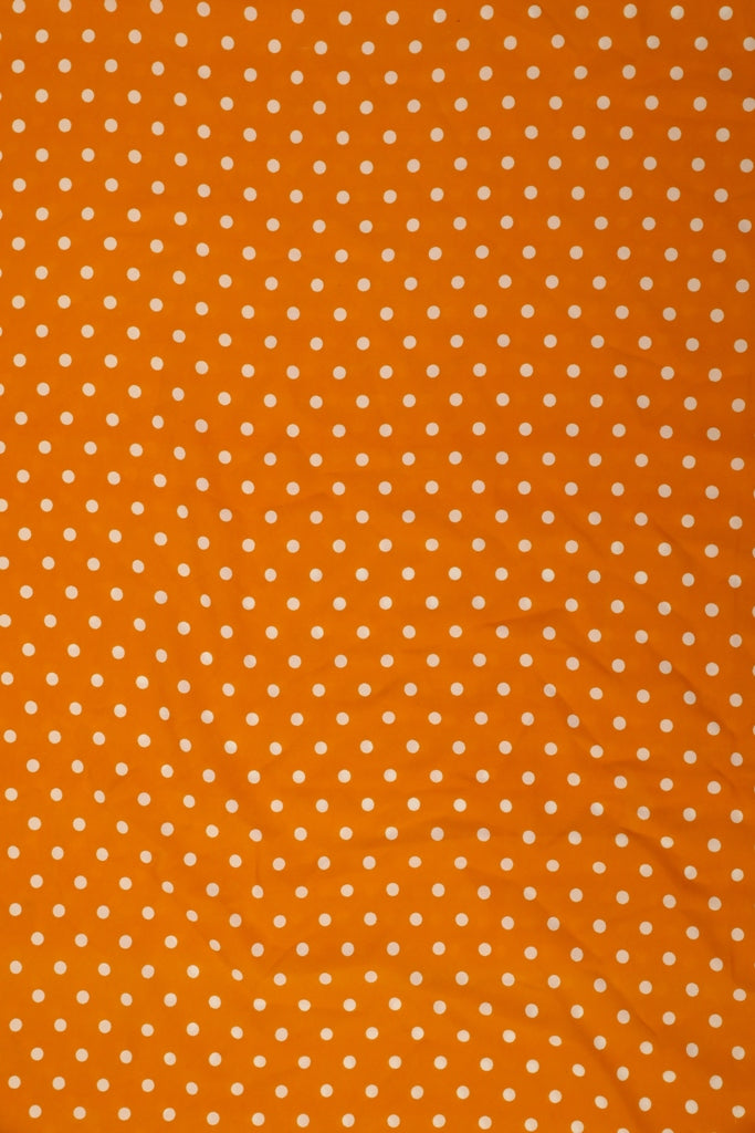Mustard Yellow Polka Dots  Crepe Fabric