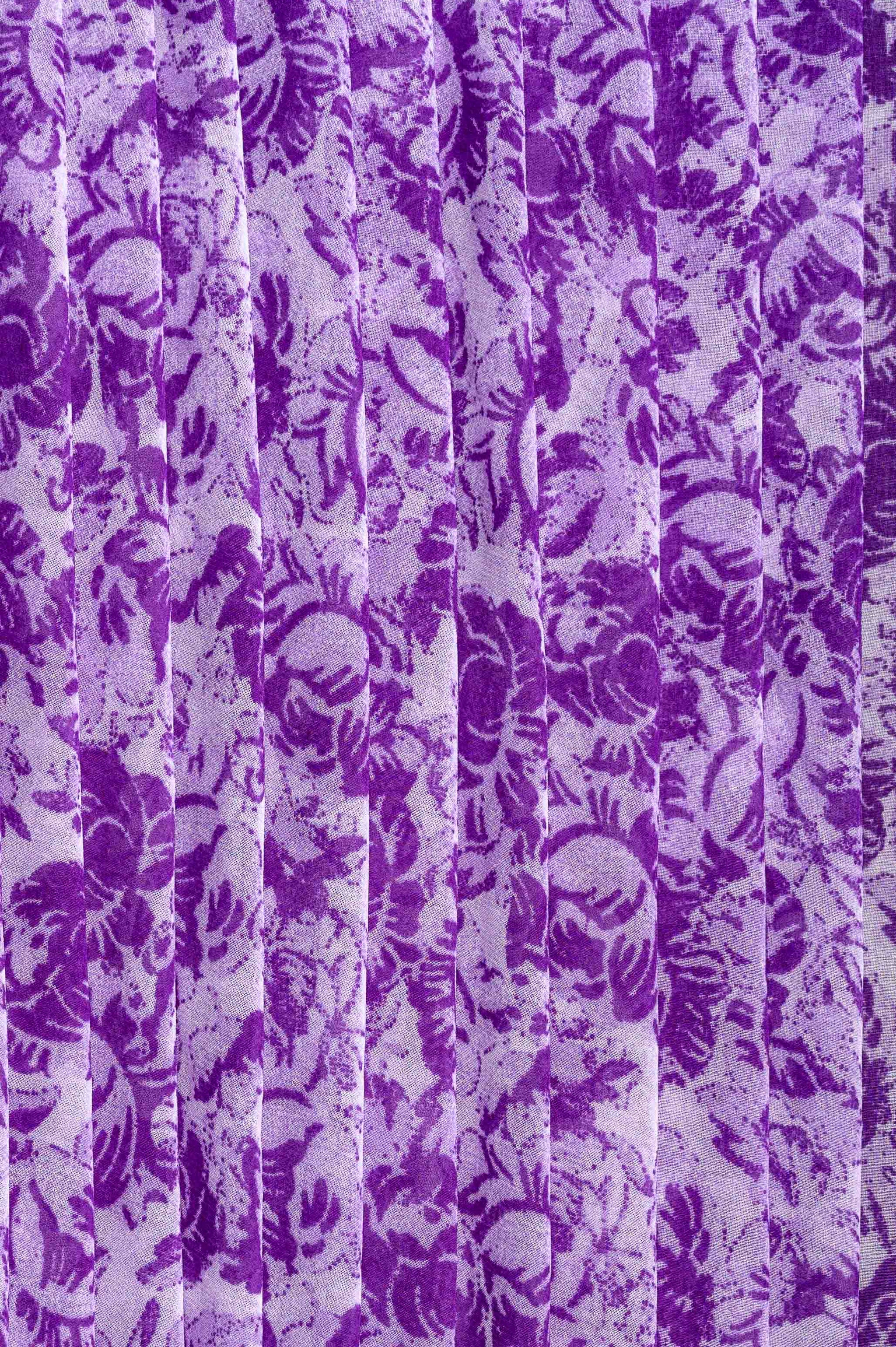 Purple And White  Big Width Georgette Fabric