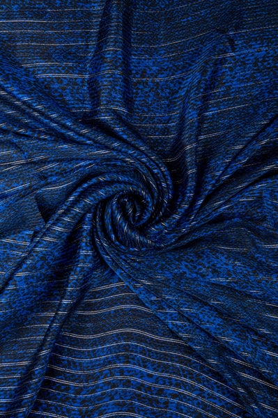 Blue Lurex Normal Width Georgette Fabric