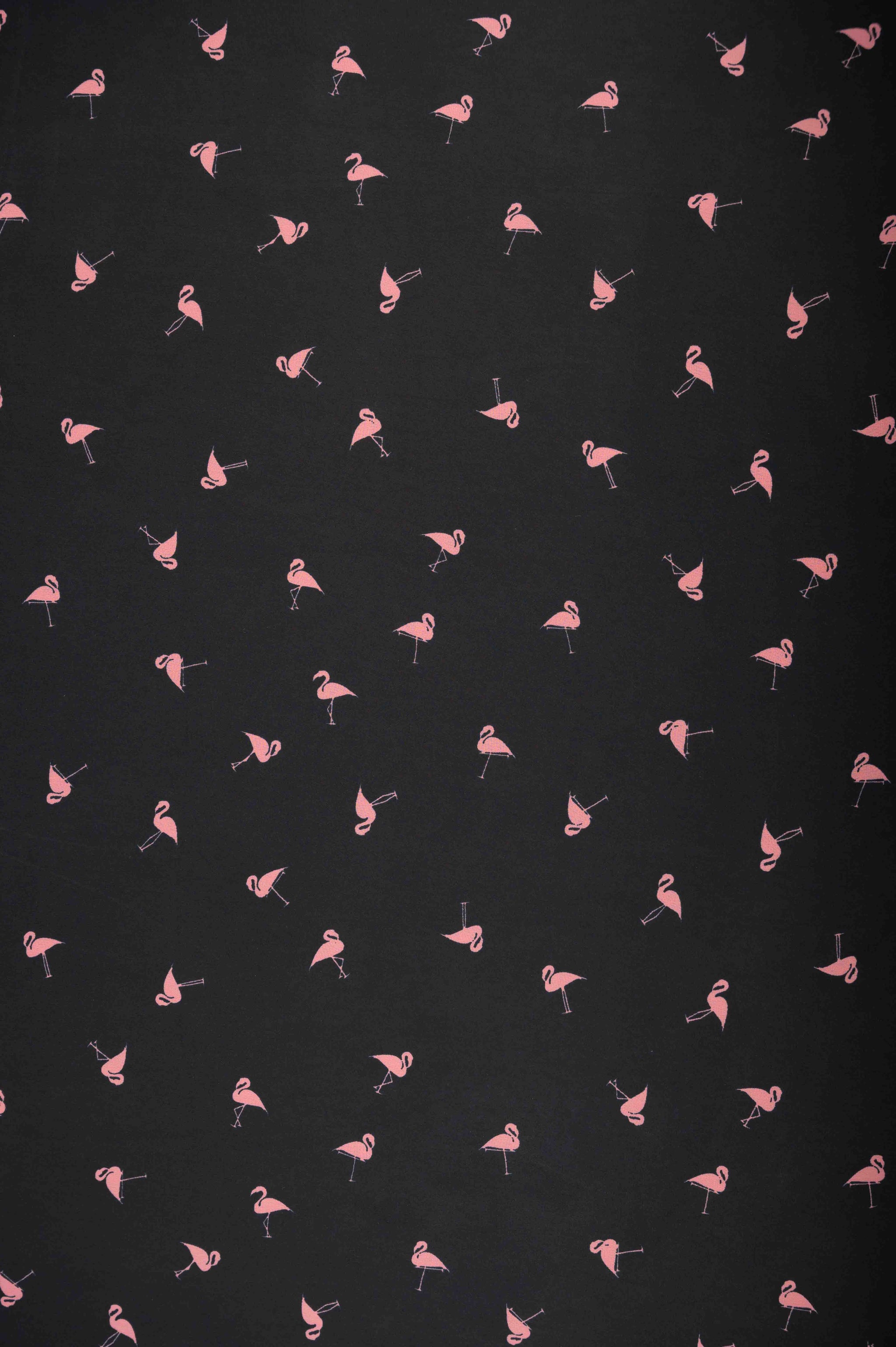 Dark Navy Blue Pink Bird Normal Width Georgette Fabric