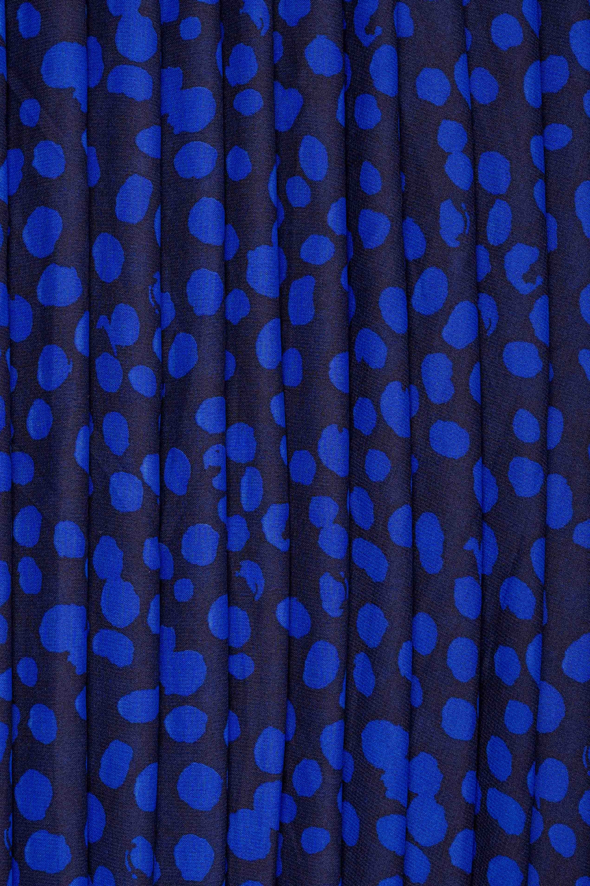 Black And Blue Polka Dots Big Width Georgette Fabric