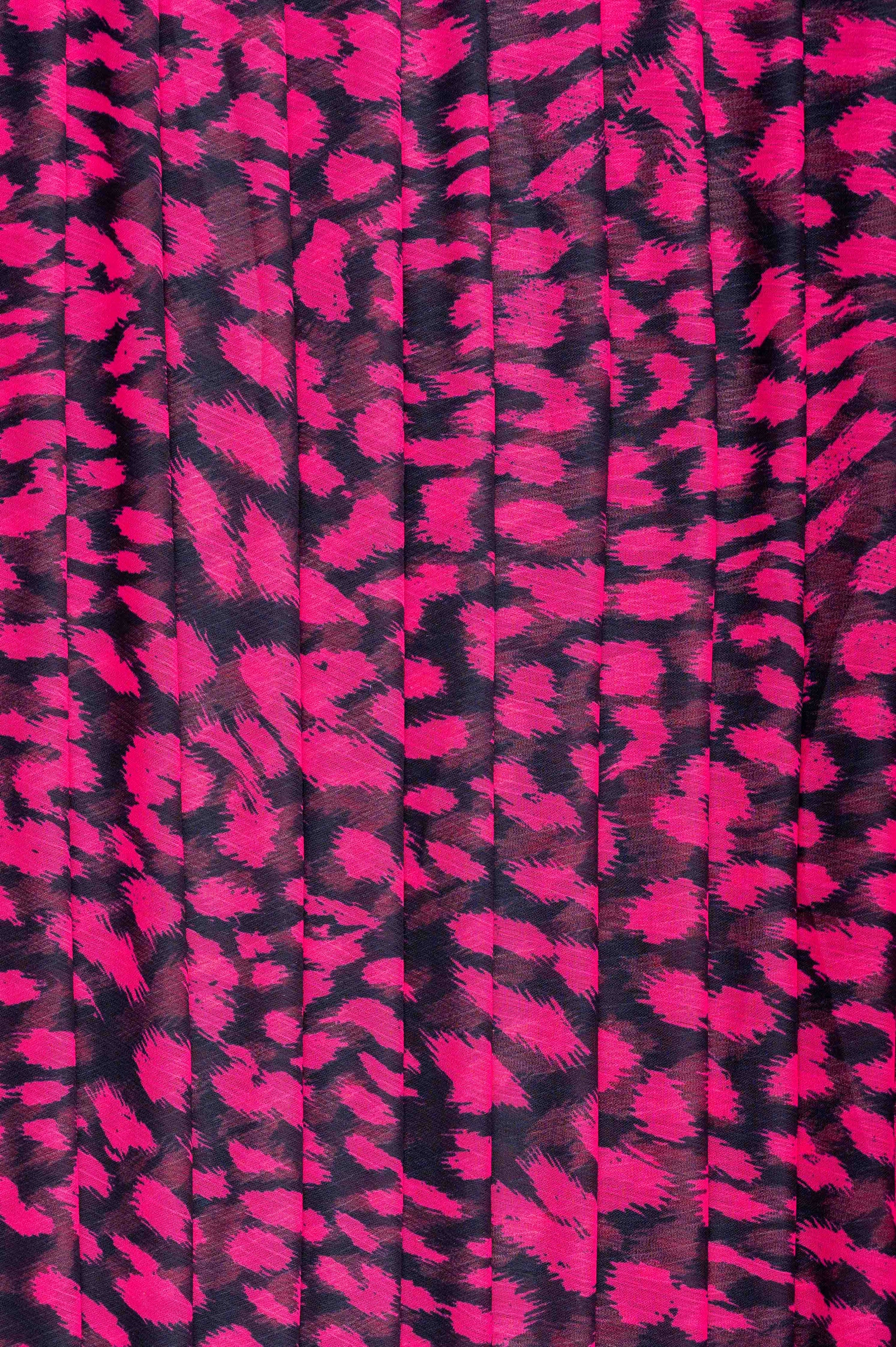 Black And Pink Big Width Georgette Fabric