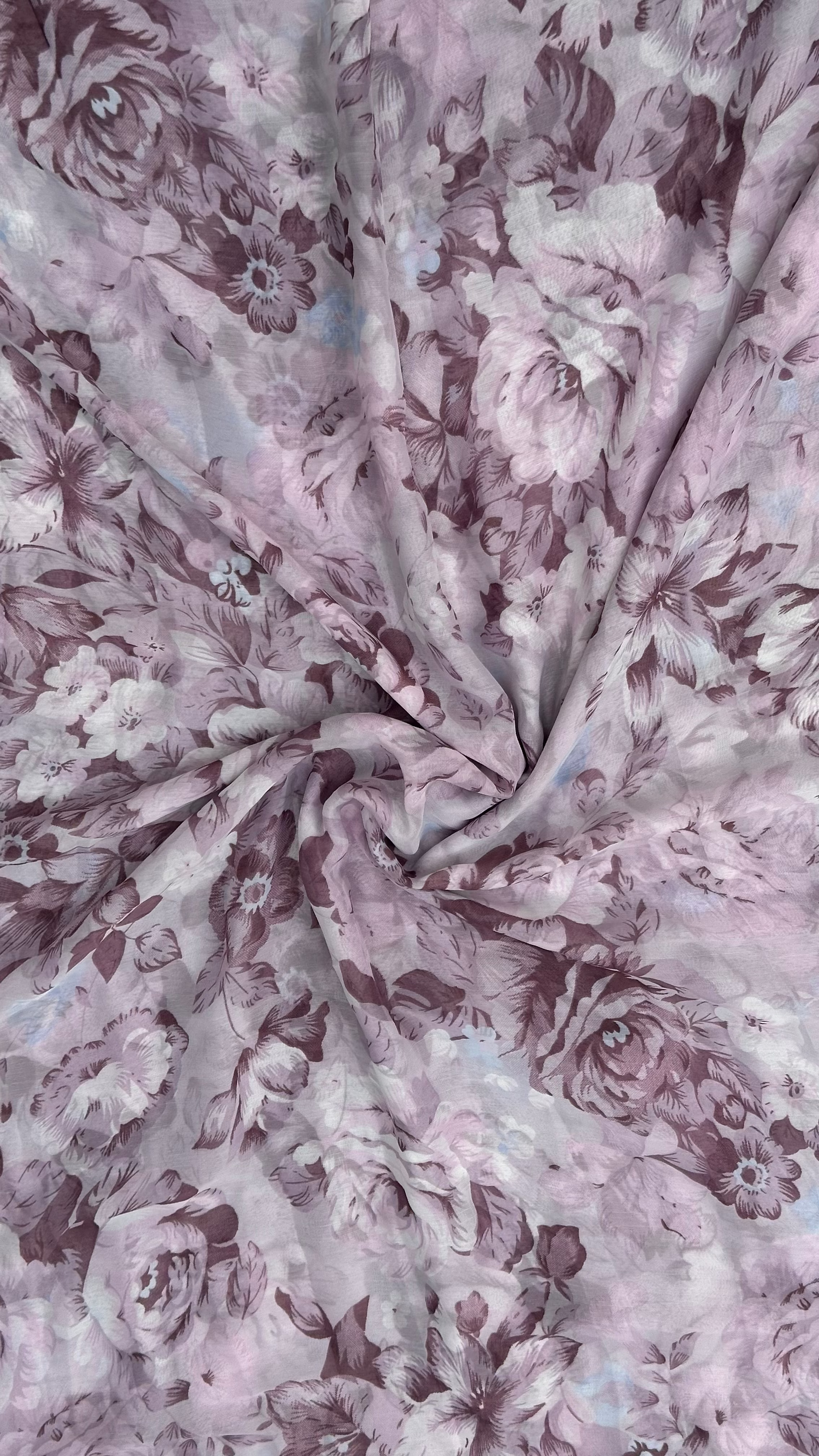 Multi Colour Floral  Big Width Chiffon Fabric