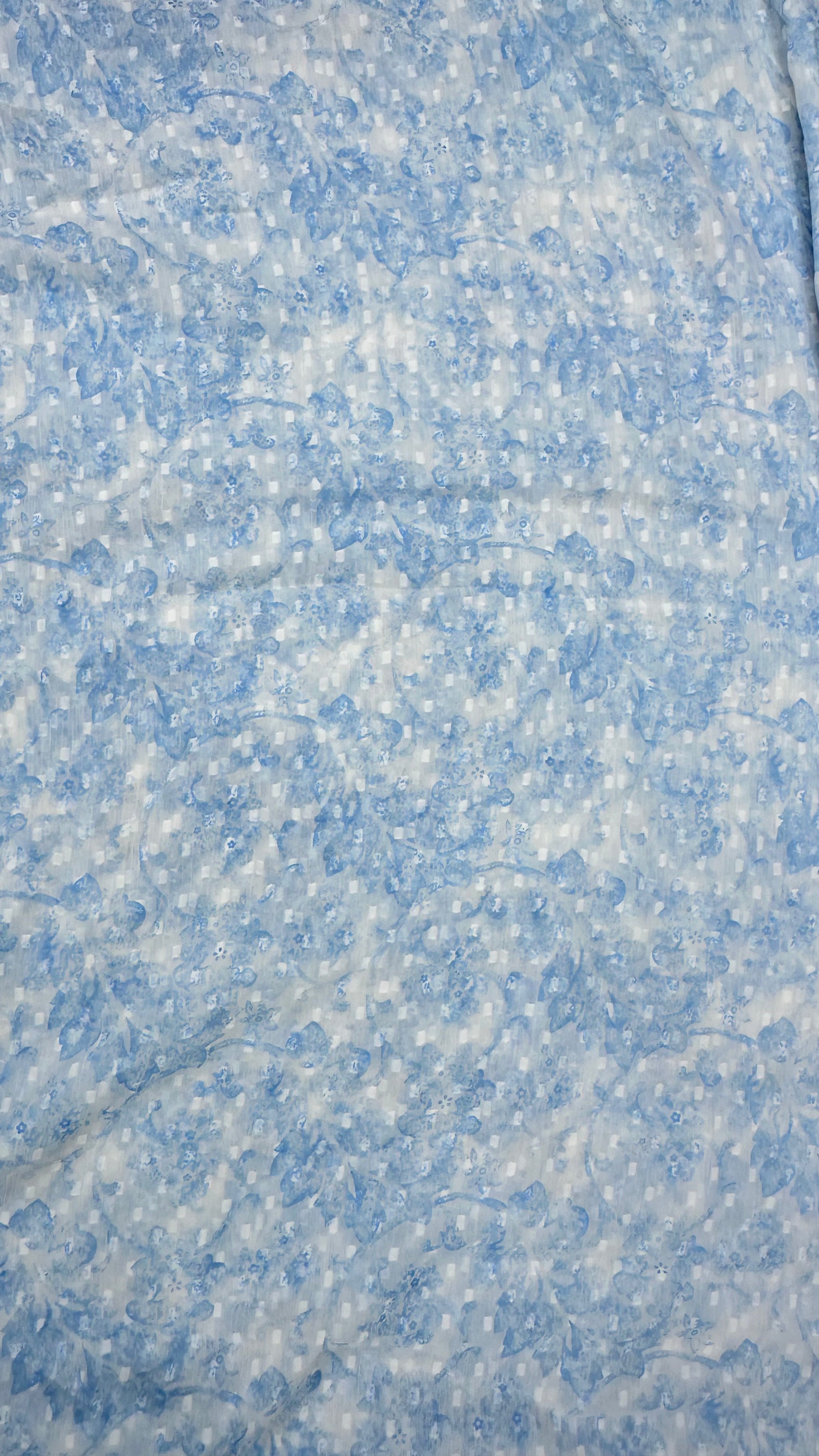 Powder Blue Booti Big Width Chiffon Fabric