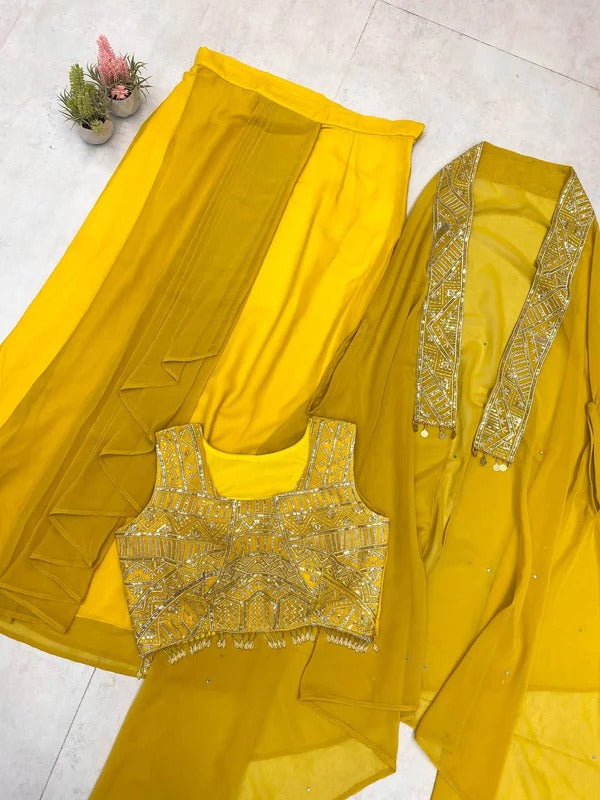 Lightweight Olive Green Saree with Silver Thread Embroidery