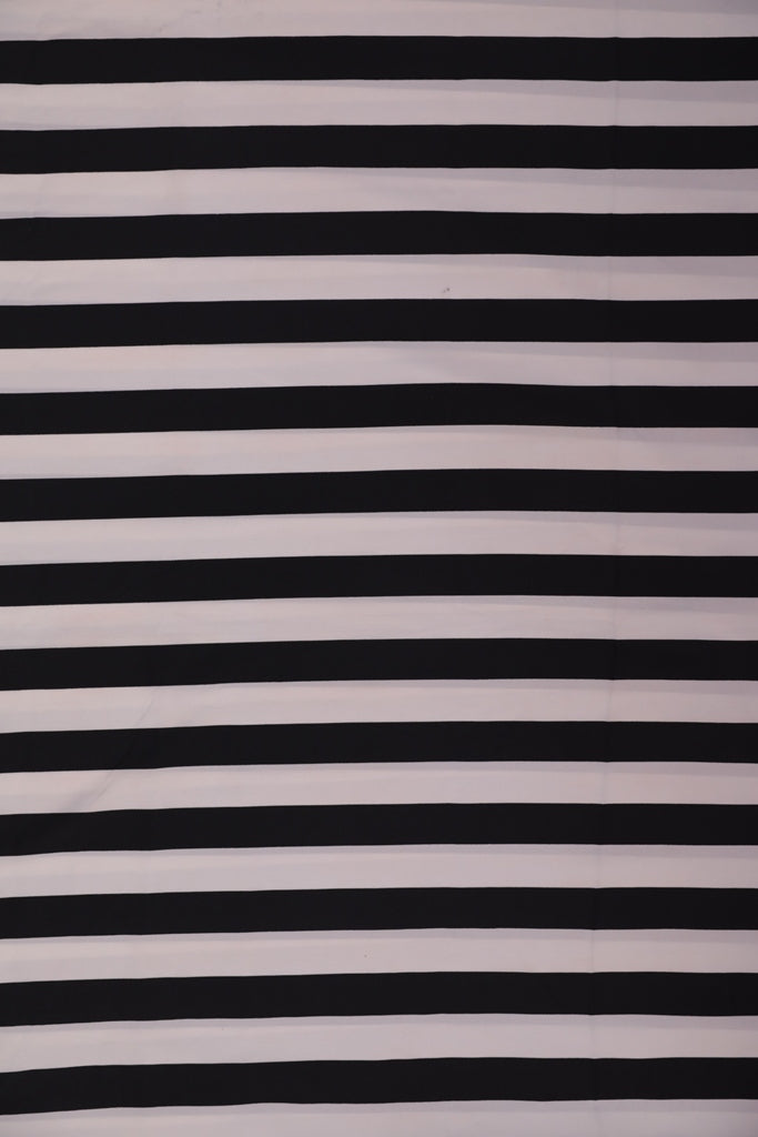 Black & White Stripes Crepe Fabric