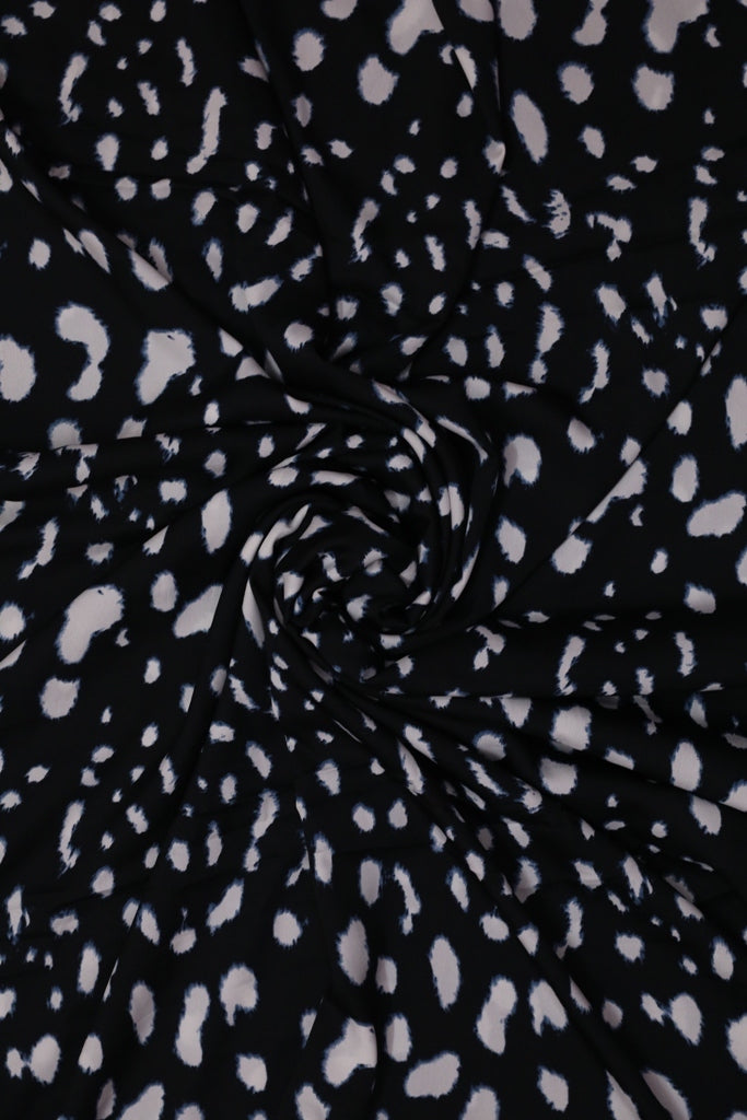 Black And White Small Width Crepe Fabric