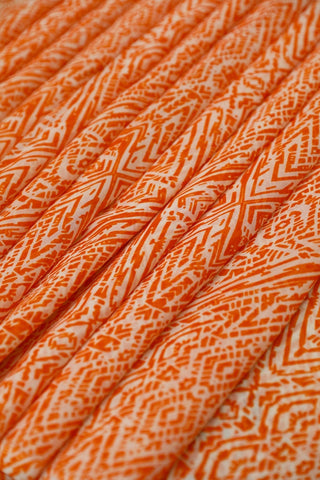 Orange and White Normal Width Georgette Fabric