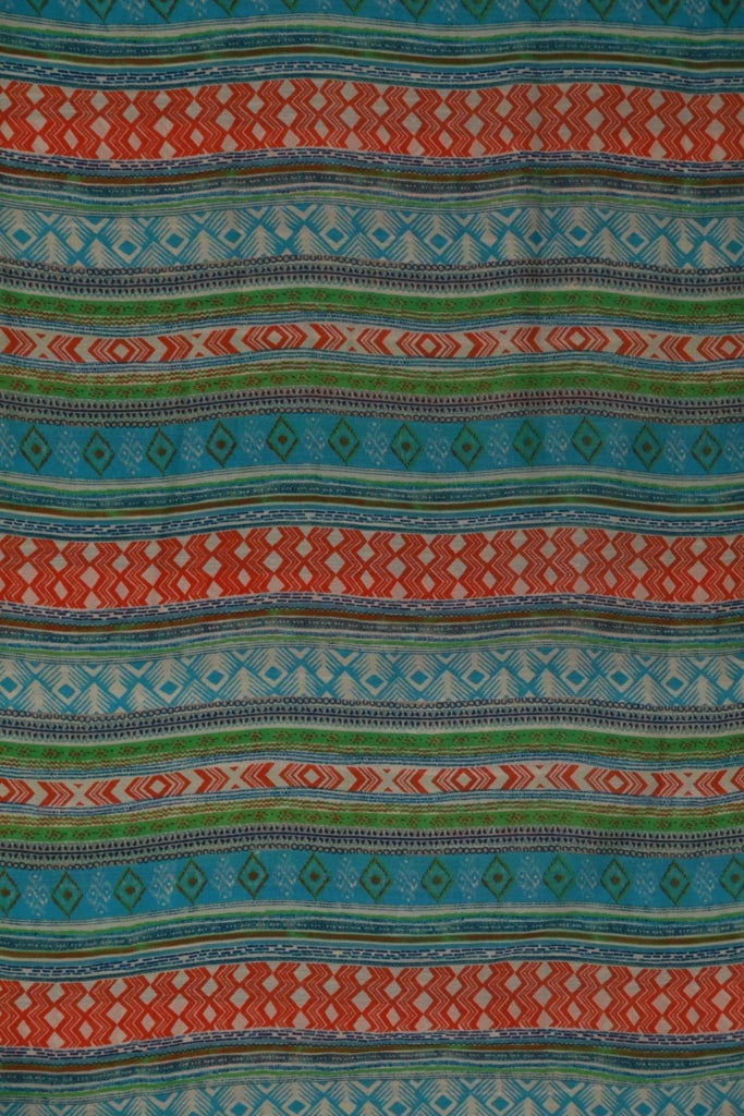 Multi Colour Stripes Normal Width Georgette Fabric 2