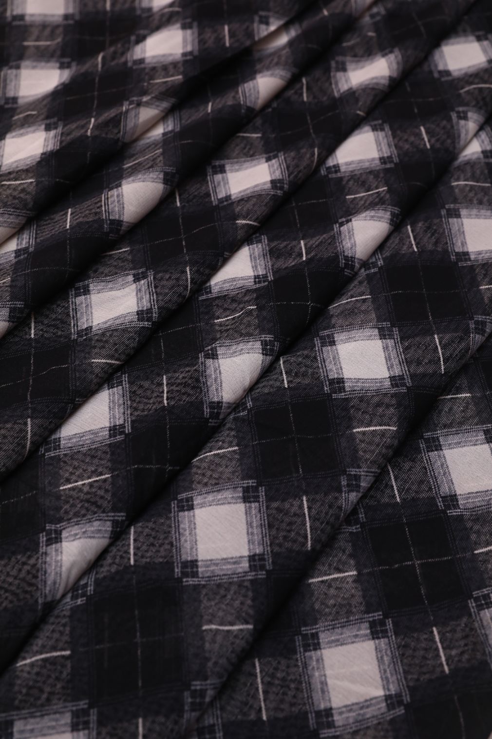 Black and White Patterned Georgette Fabric