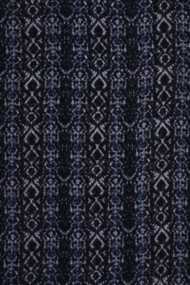 Blue and White Patterned Georgette Fabric
