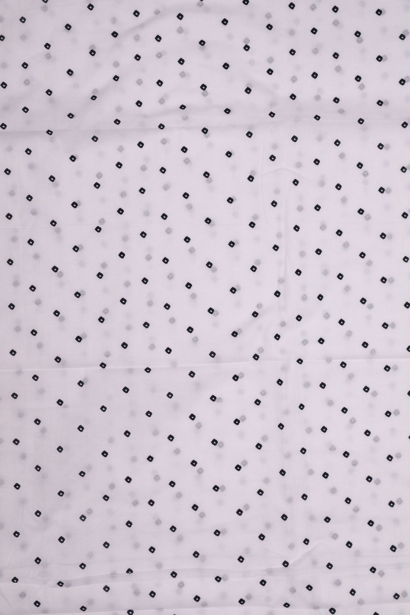 White and Black Printed Bandhani Cotton Fabric