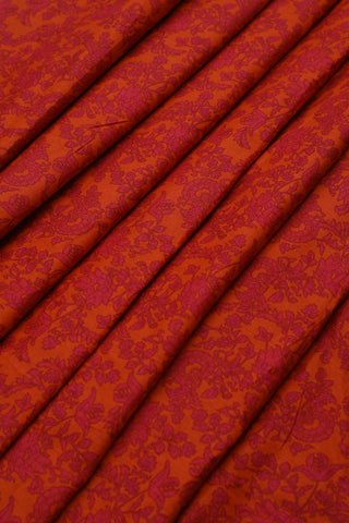 Orange Colour with Maroon digital print Cotton Fabric