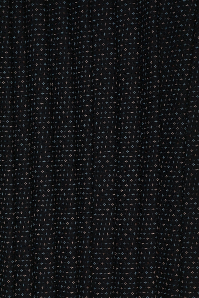 Navy Blue Tiny Print Georgette Fabric