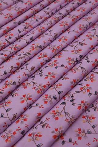 Lavender Floral Crepe Fabric