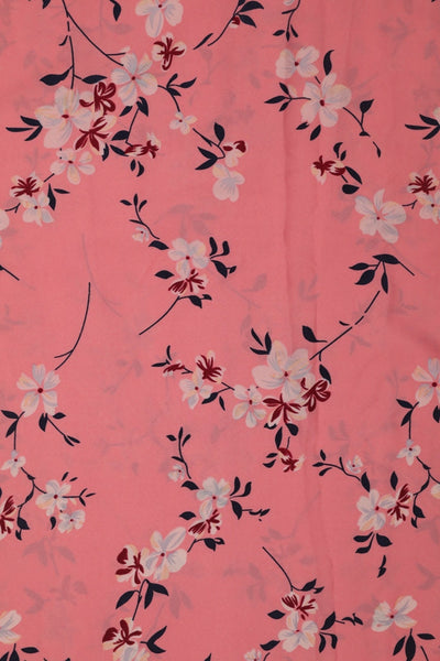 Light Pink Floral Crepe Fabric
