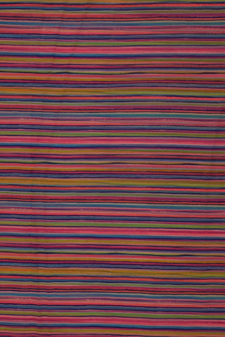 Multi Coloured Georgette Chiffon Stripes Fabric